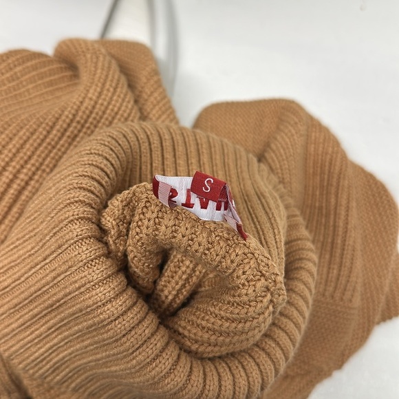 Staud Benny Sweater Roll Neck Turtleneck Long Sleeve Heavy Knit Beige Tan Small - Picture 9 of 9